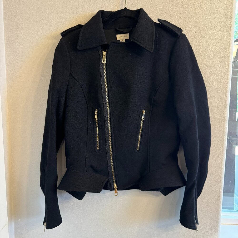 Witchery Military Jacket wool blend Womens Medium Black